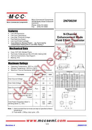 2N7002W-TP datasheet  